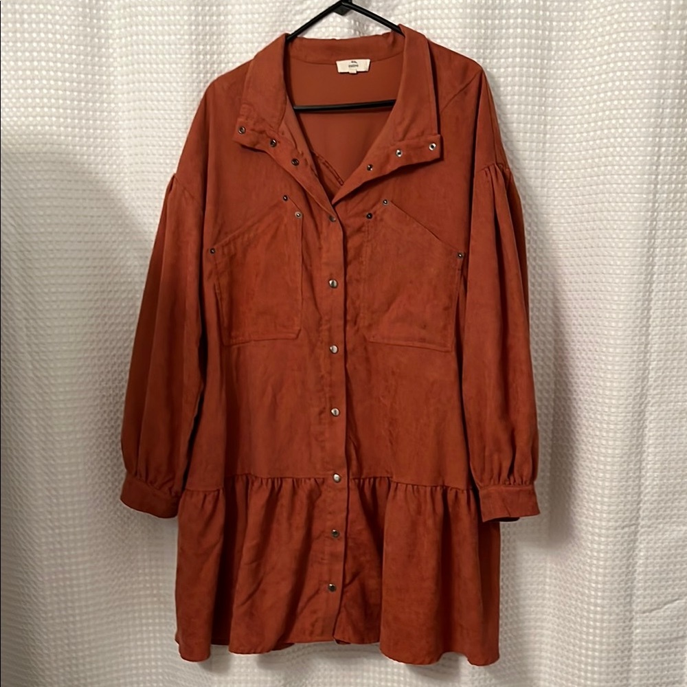 Entro Rust Long Sleeve Dress